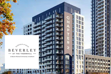Rendering of Beverley at The Thornhill Condos with logo overlay.