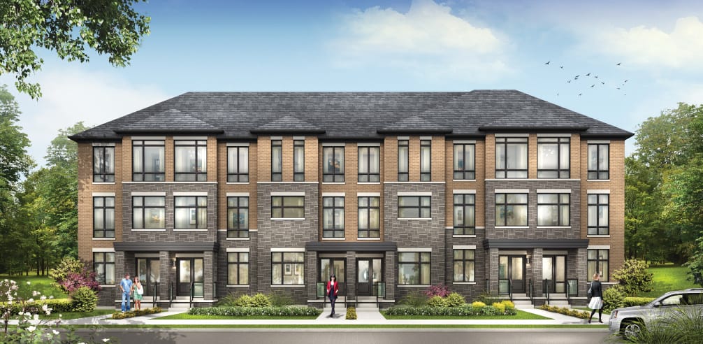 Exterior rendering of Total Towns by Sundance Homes in Oshawa.