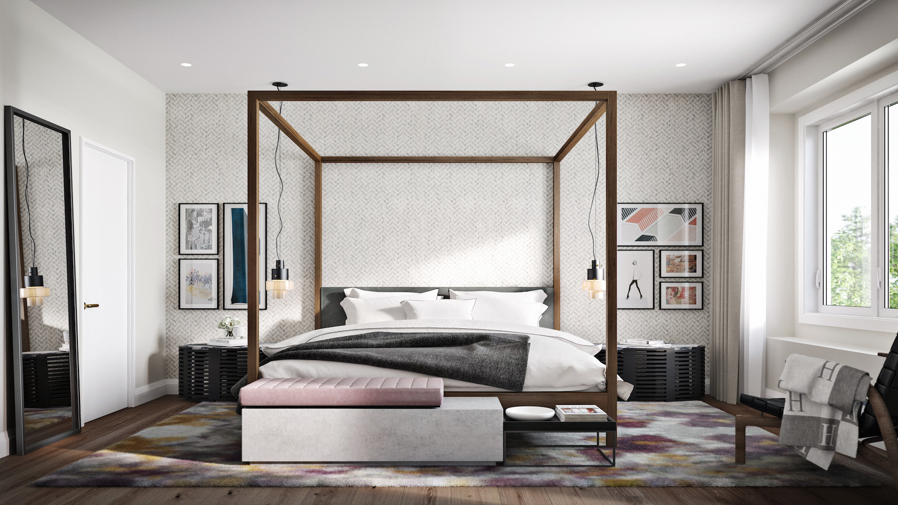 Rendering of Community Crafted Towns suite bedroom.