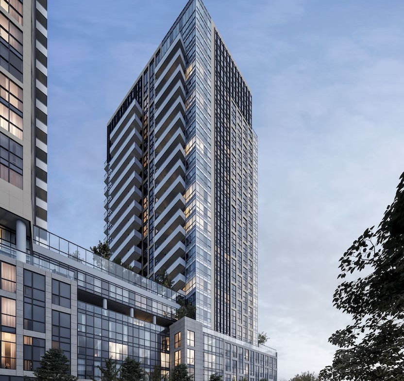 Rendering of The Dawes Condos exterior full view North Tower