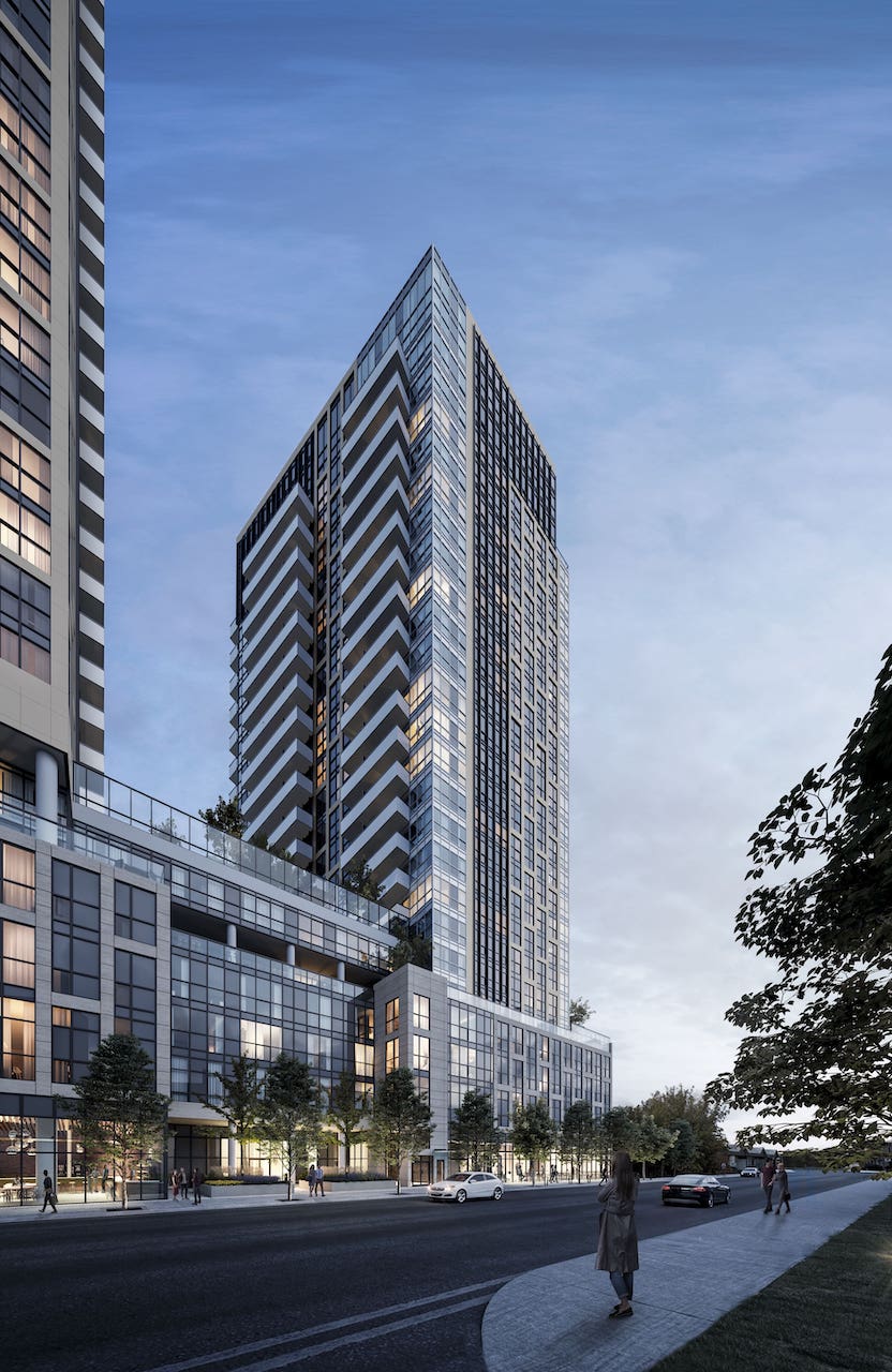 Rendering of The Dawes Condos exterior full view North Tower