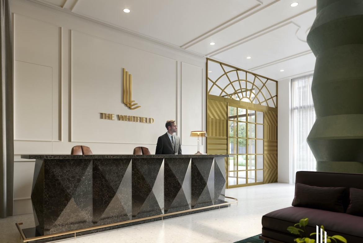 Rendering of The Whitfield lobby