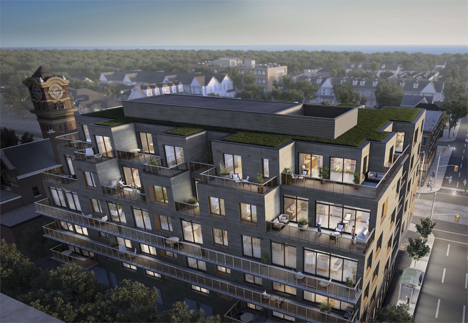 Rendering of Heartwood the Beach Condos aerial exterior