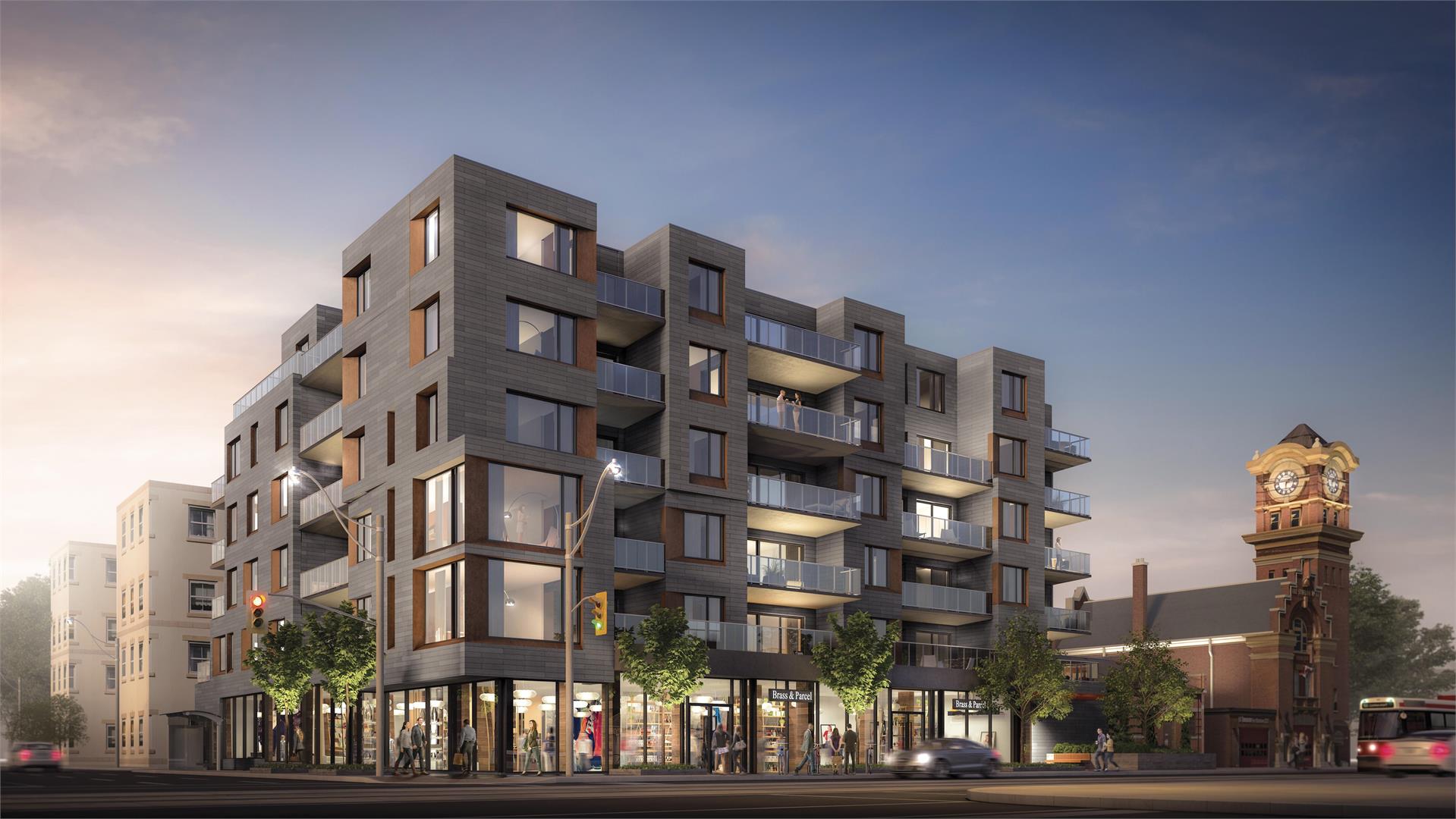 Rendering of Heartwood the Beach Condos exterior and streetscape