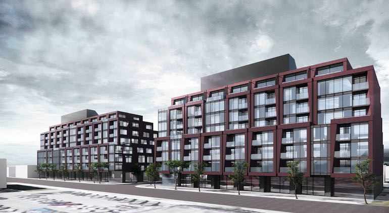 Exterior rendering of 126 Laird Condos in East York, Toronto