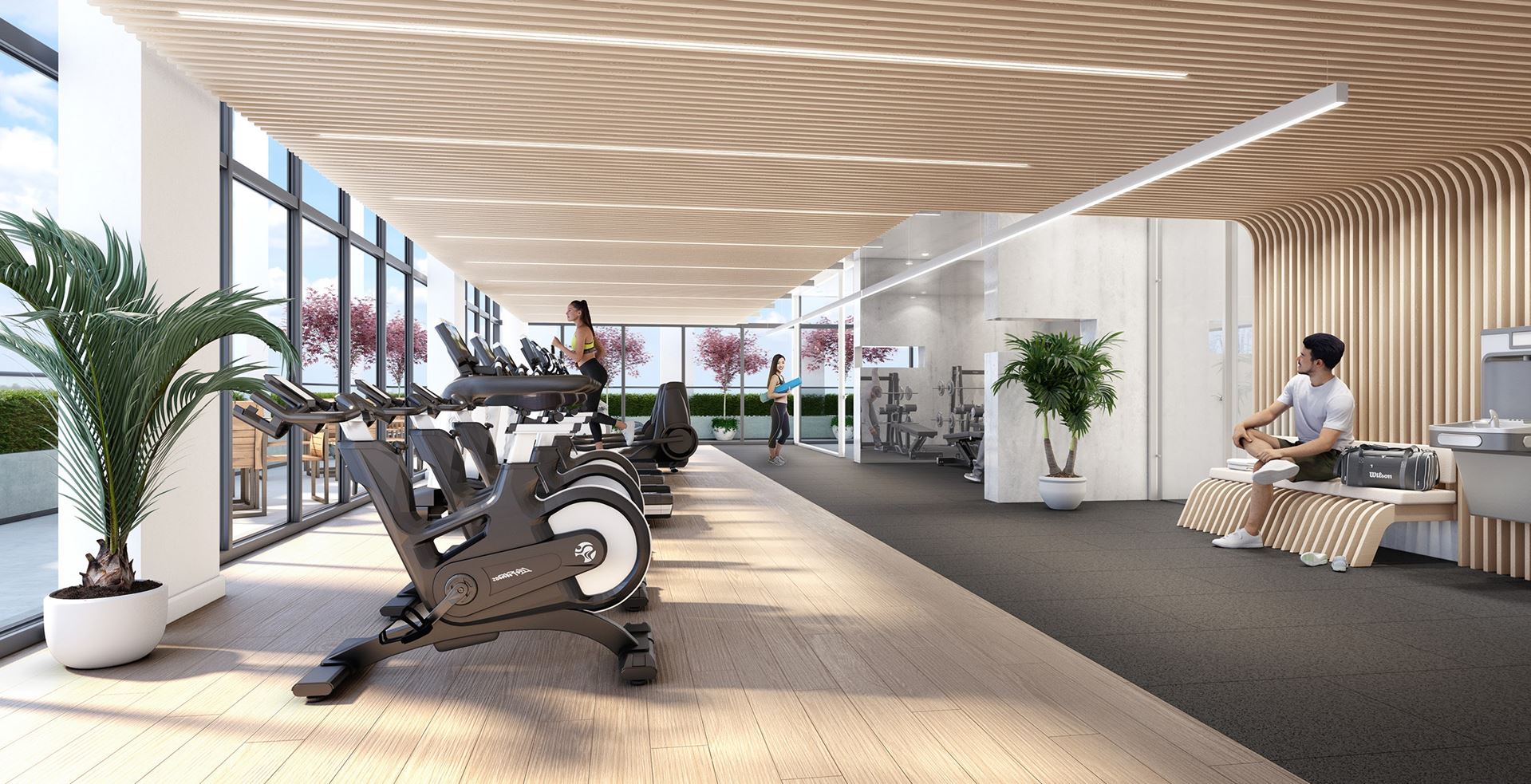 Rendering of 181 East Condos fitness centre.