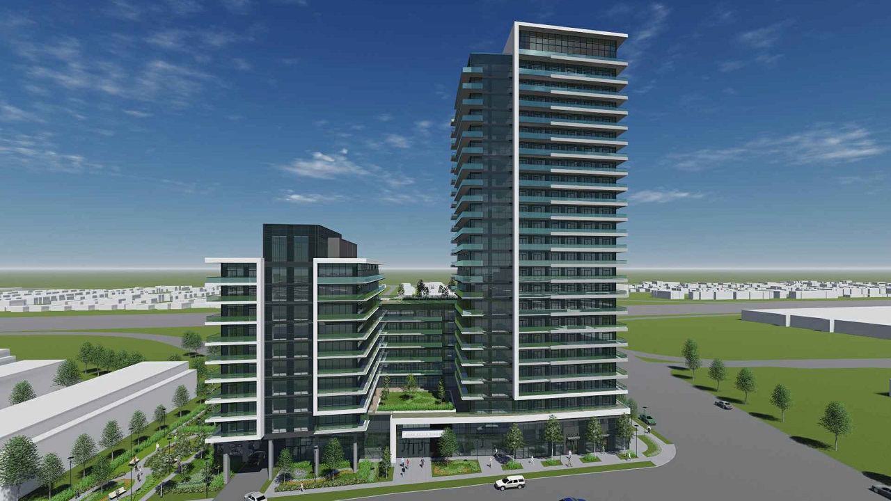 Rendering of 2699 Keele Street Condos exterior full front.