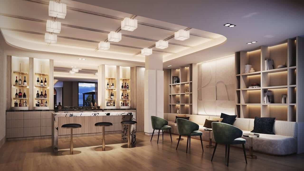 Rendering of 6080 Yonge Condos amenities bar