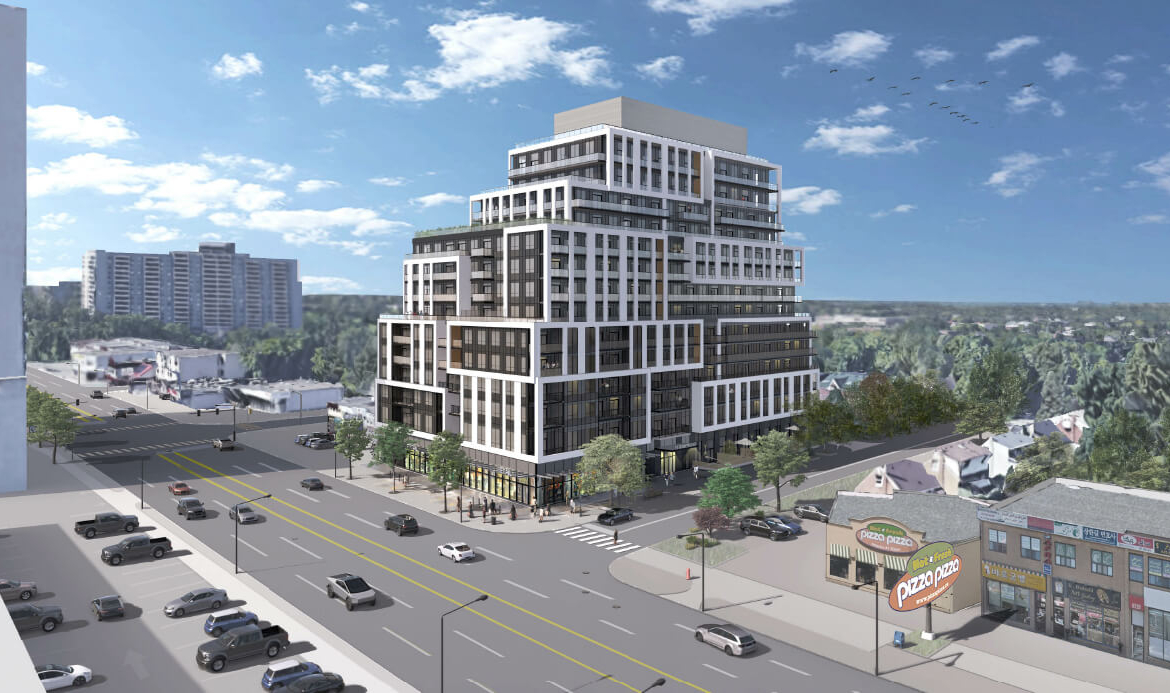 Rendering of 6080 Yonge Condos exterior view during the day