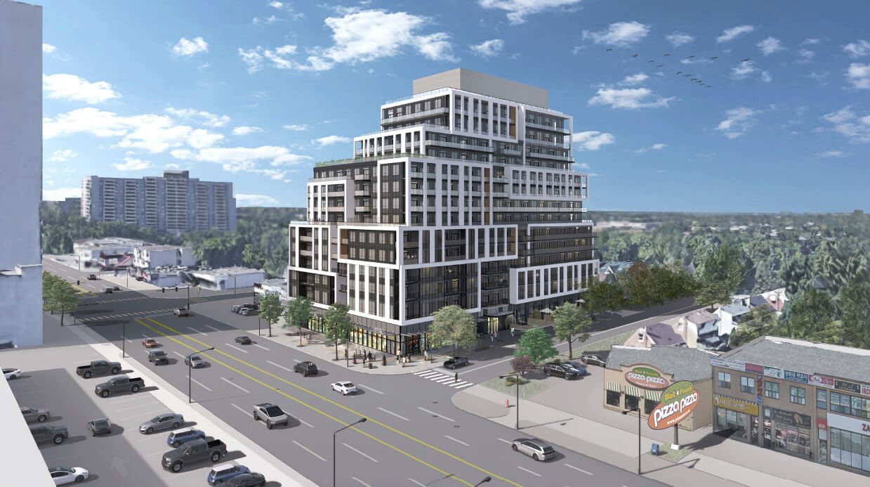 Rendering of 6080 Yonge Condos exterior view during the day