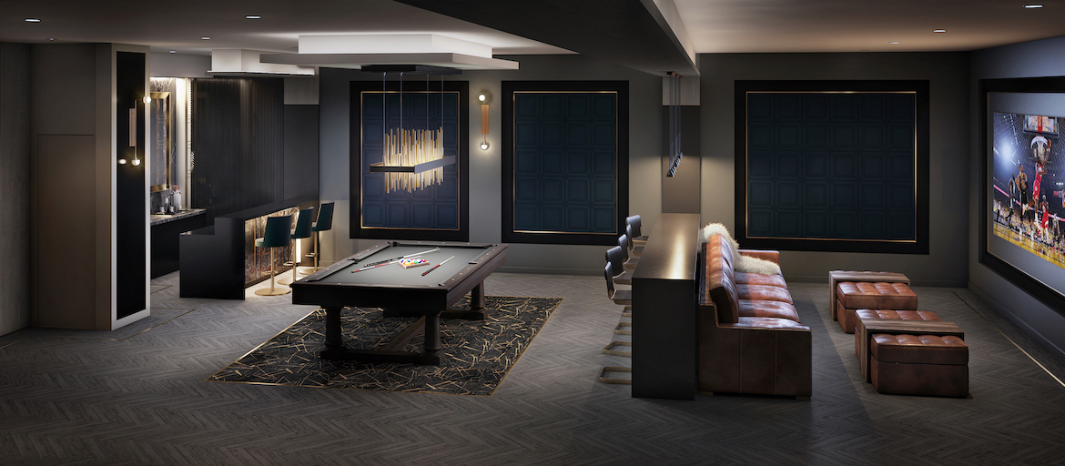 Rendering of The Butler Condos games rooms.