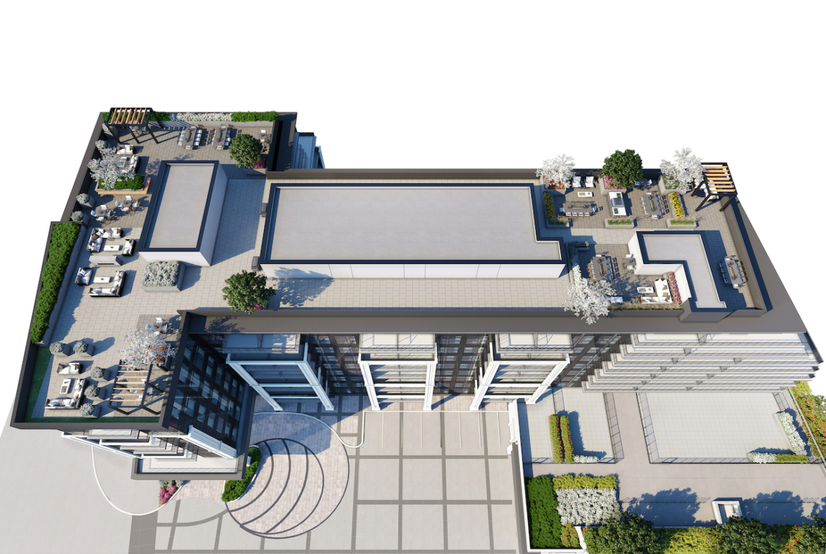 Rendering of The Butler Condos rooftop 3d plan.
