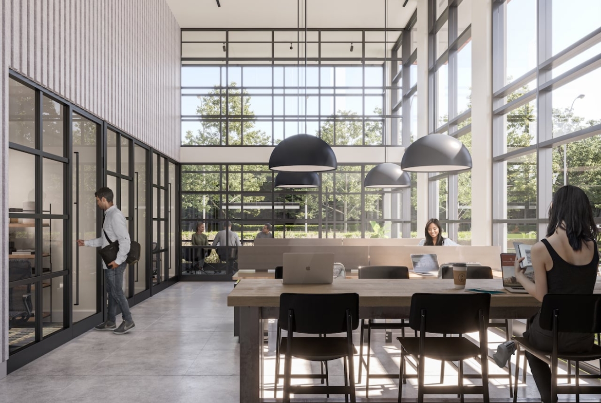 Rendering of Highland Commons condos co-working space