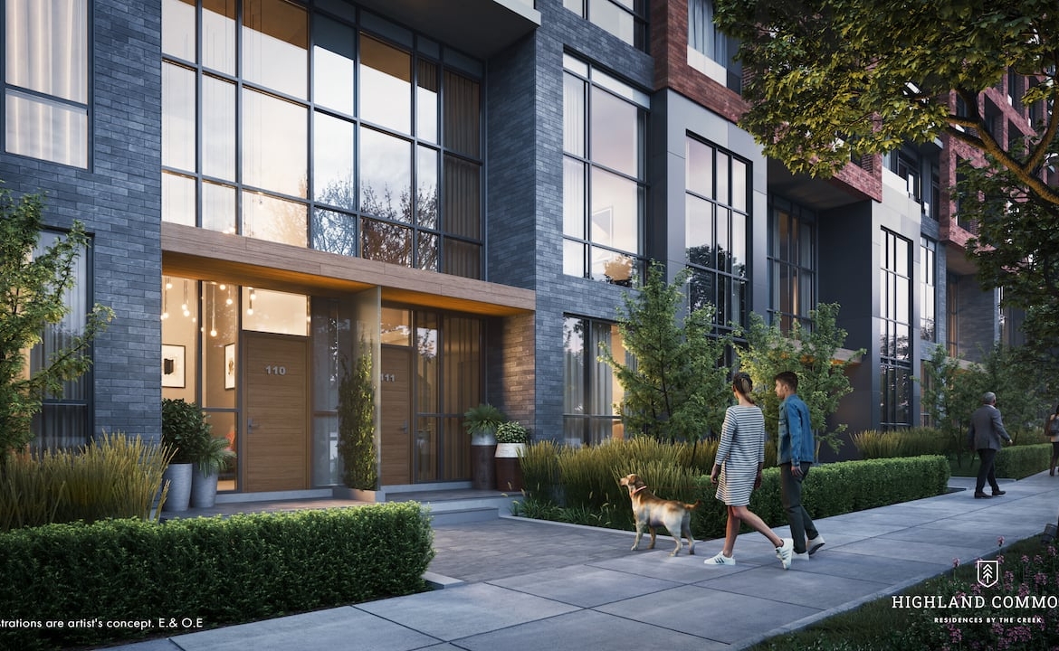 Rendering of Highland Commons condos loft entrance