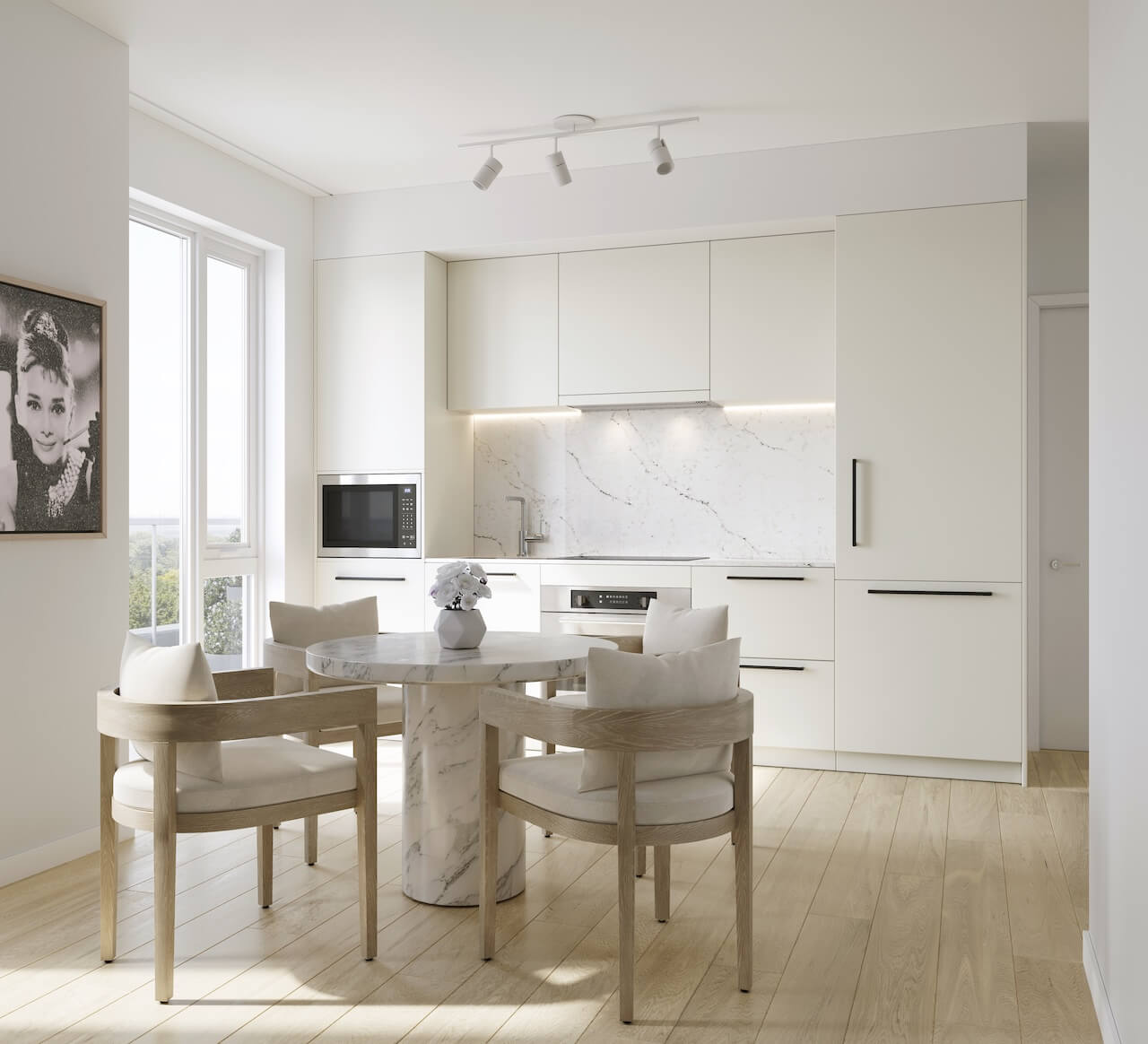 Rendering of The Leaside suite kitchen interior light