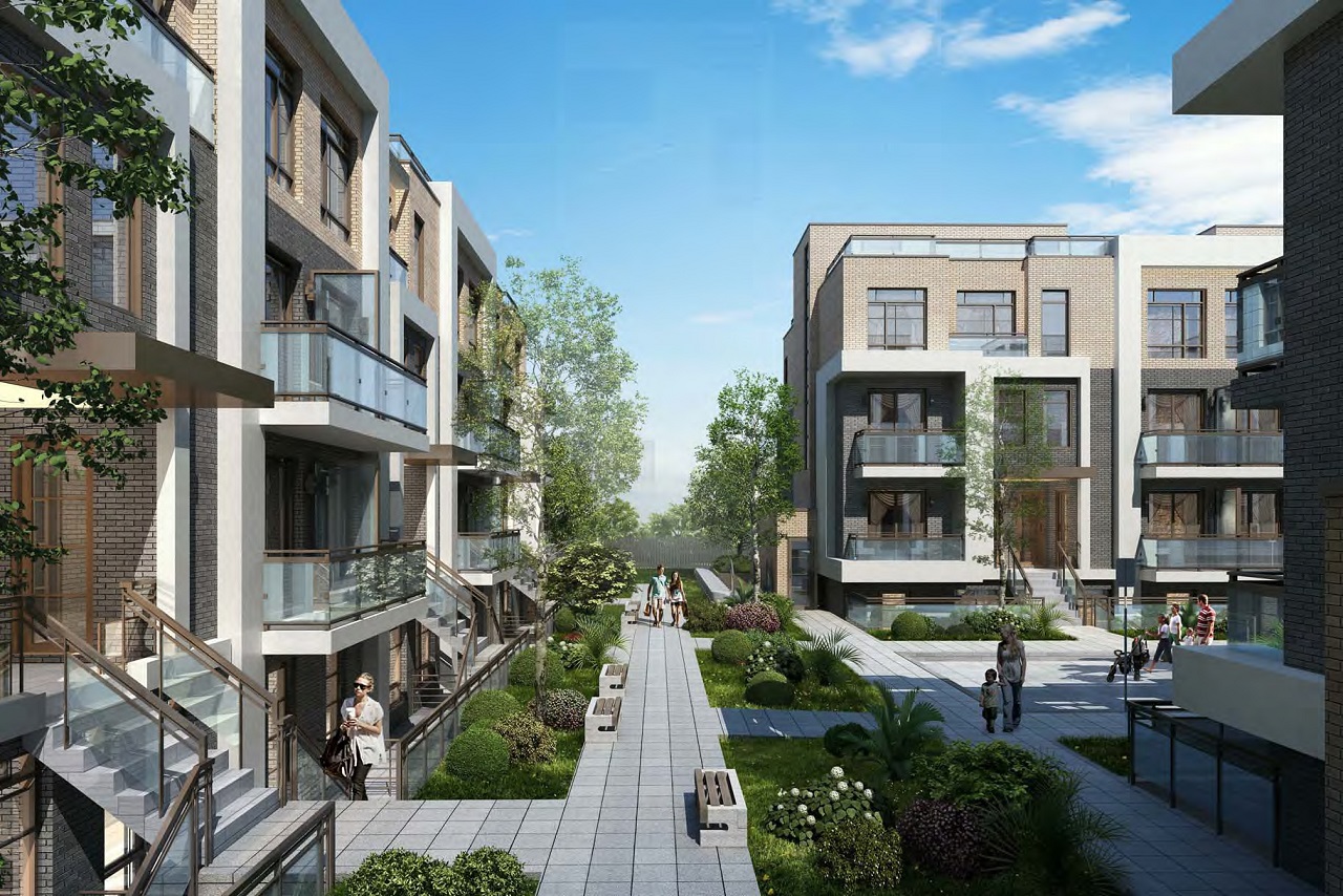 Rendering of 3445 Sheppard East Condos courtyard.