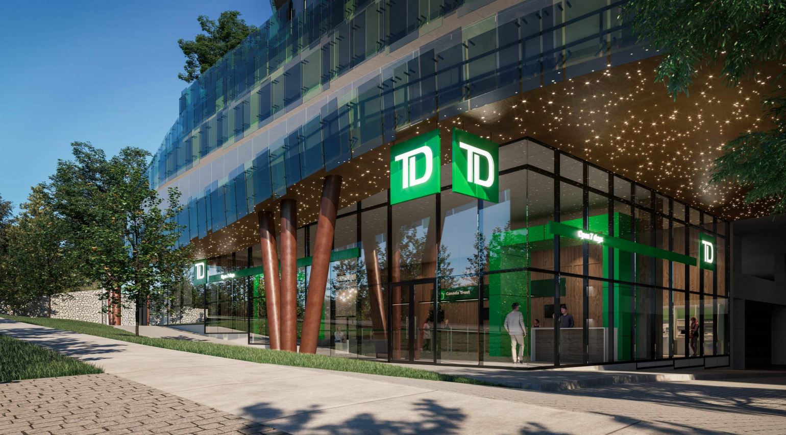 Rendering of 630 Finch Avenue East Condos exterior with TD Canada at ground-level.