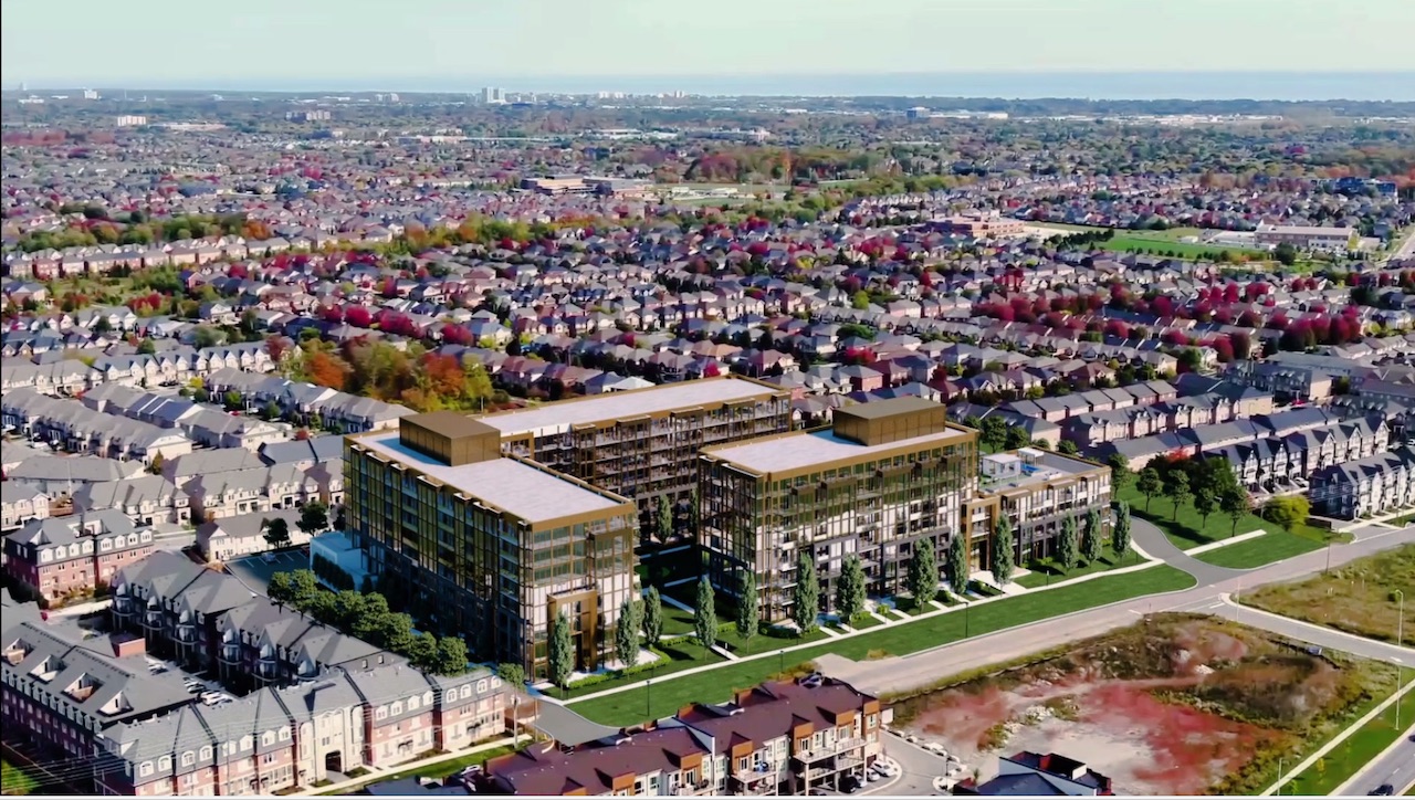 Rendering of NUVO Condos aerial view of the site.