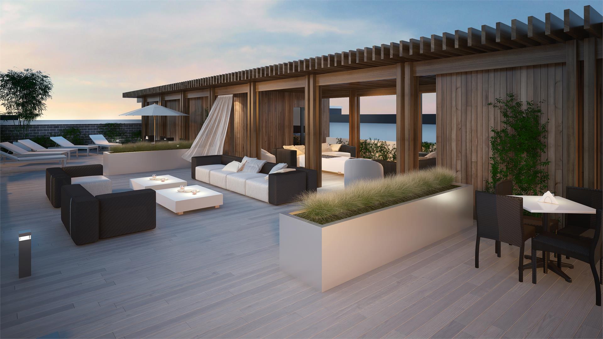 Rendering of Canvas on the Rouge Condos rooftop terrace.