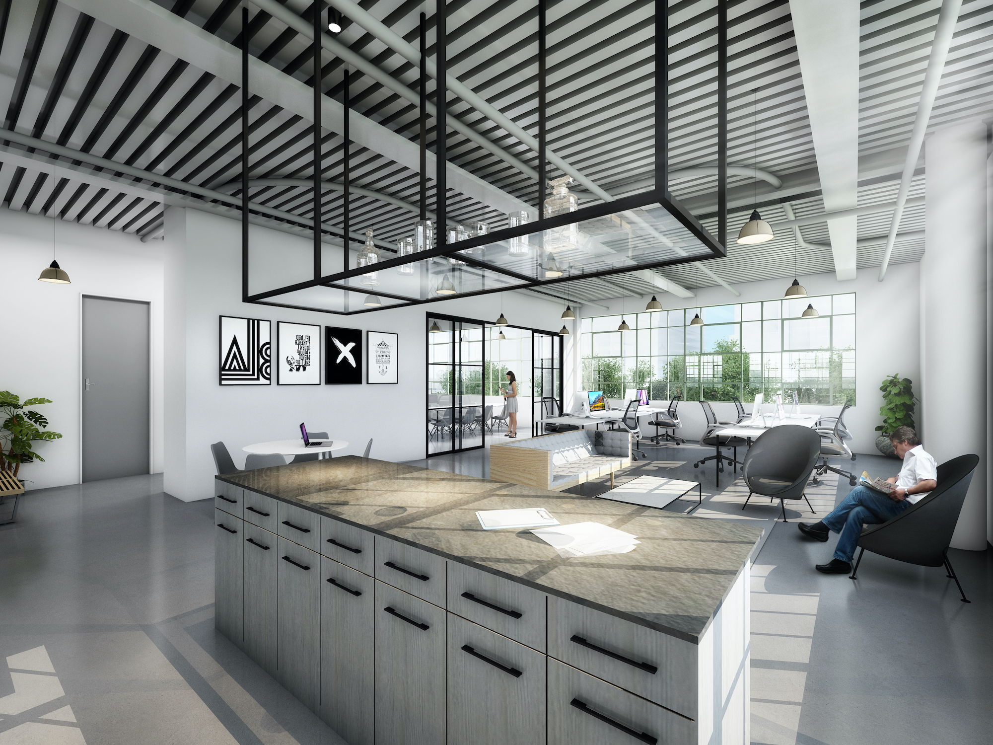 Rendering of Geary Factory Lofts interior suite 0910.