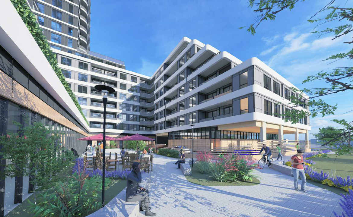 Rendering of 2993 Sheppard East Condos retail at ground-level.