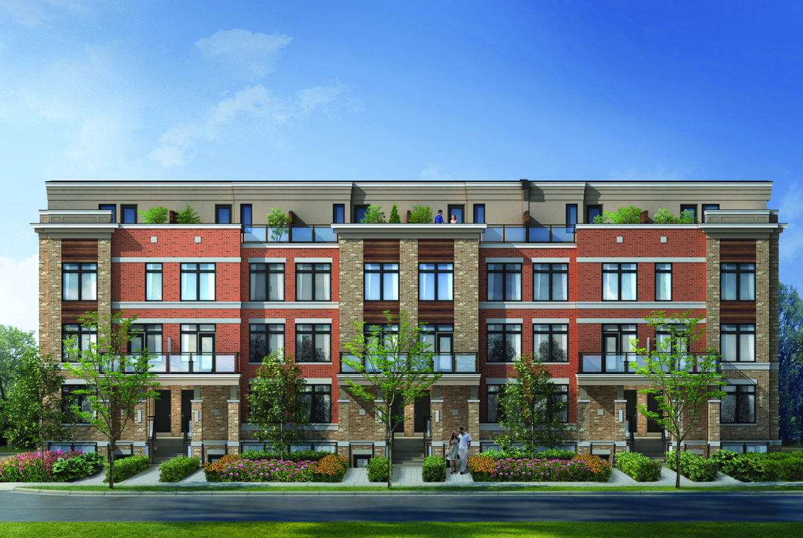 Exterior rendering of High Point Urban Towns in Richmond Hill.