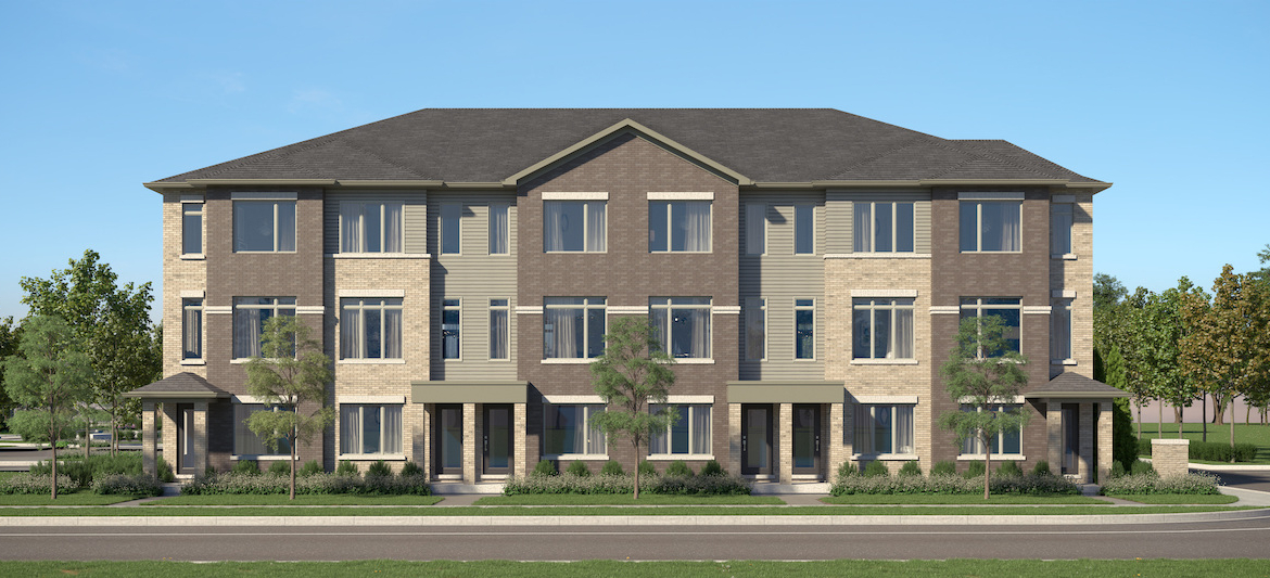 Rendering of Cachet ParQ Towns rear lane front exterior.