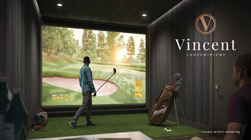 Rendering of Vincent Condos indoor golf