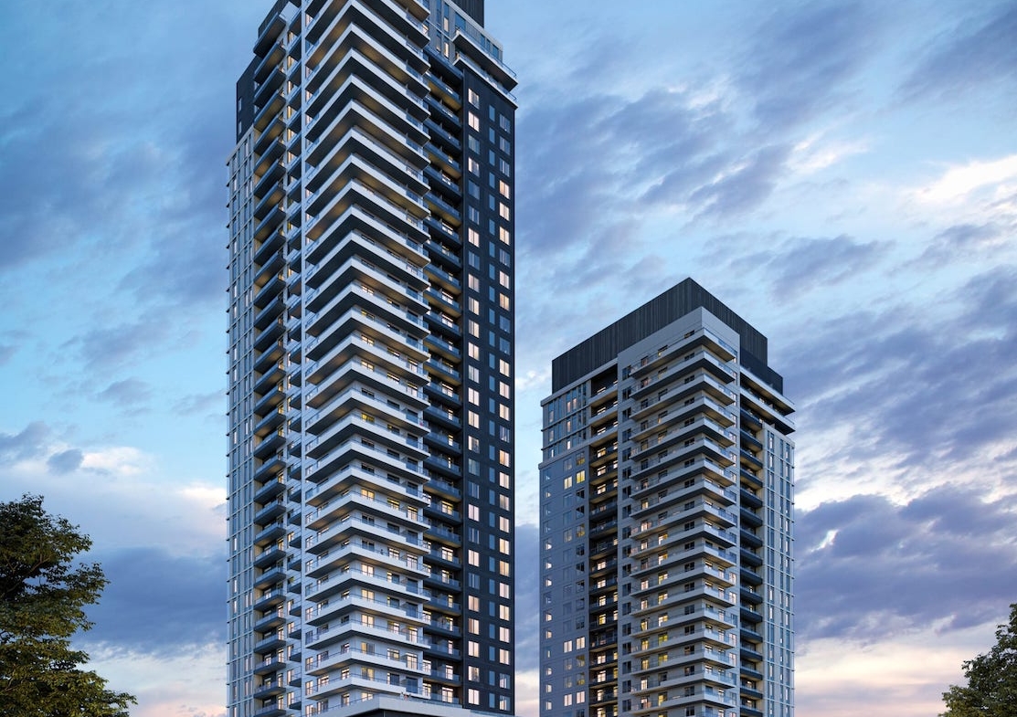 The Vincent Condos exterior at night