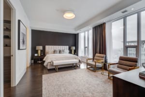 Ten York 66th Floor Signature Suite master bedroom.