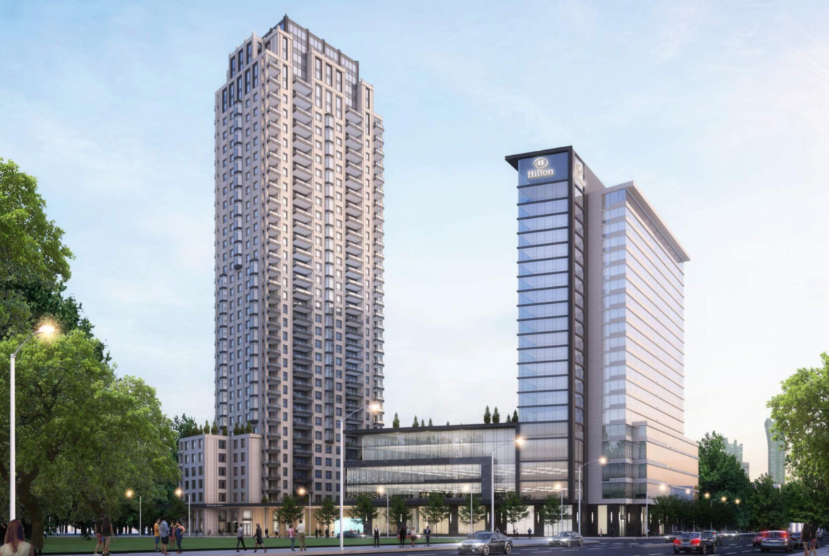Exterior rendering of 4050 Yonge Street Condos and Hotel in Toronto