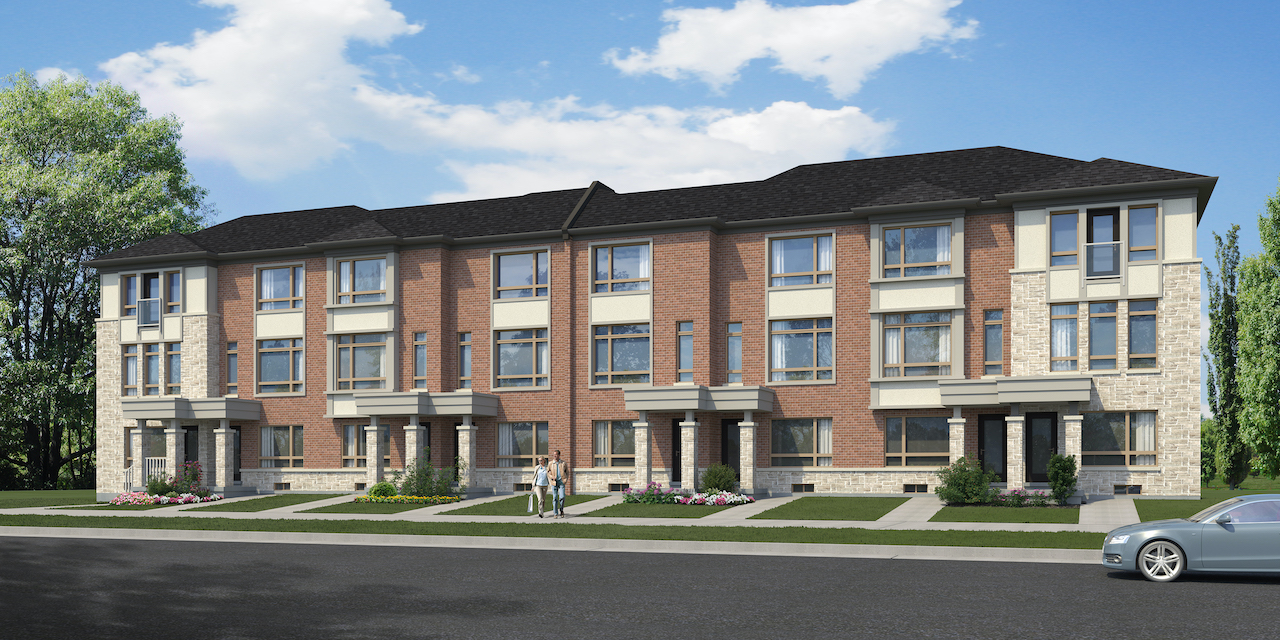 Exterior rendering of The Village at Highland Creek Townhomes