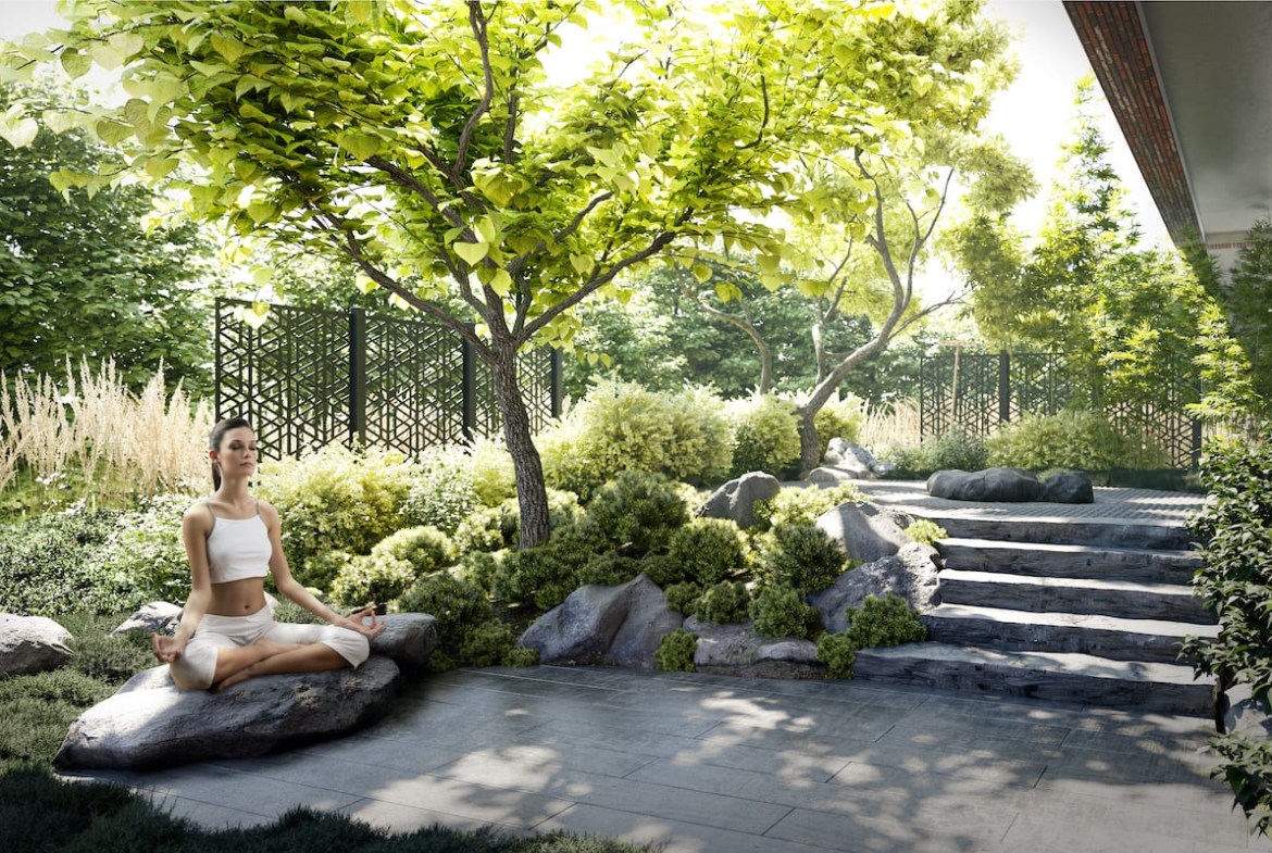 Rendering of Akra Living zen garden