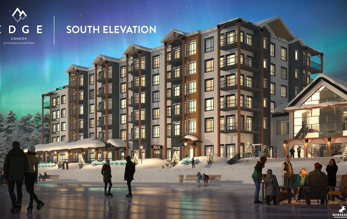 Rendering of Edge Condos At Horseshoe south elevation.