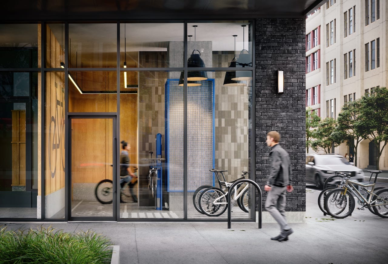 Rendering of Centricity Condos bike lobby
