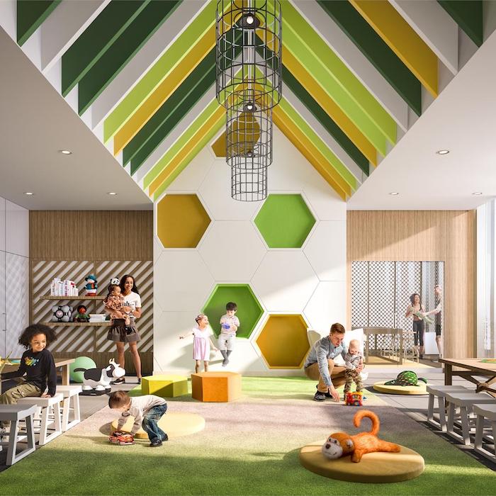 Rendering of Canary Commons Condo in Toronto's playroom for families.