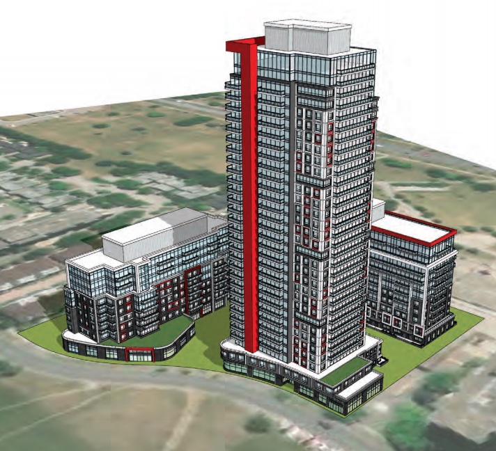 Exterior aerial rendering of 41 Four Winds Drive Condos