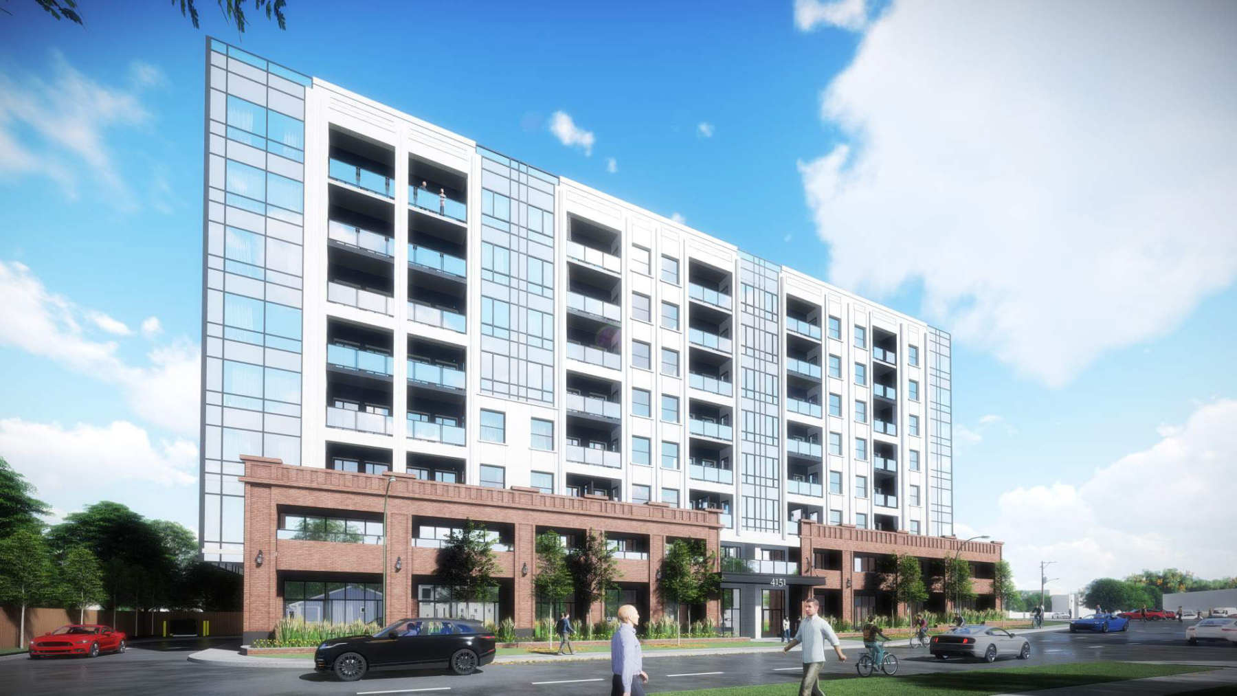 Exterior rendering of 4151 Kingston Road Condos side view