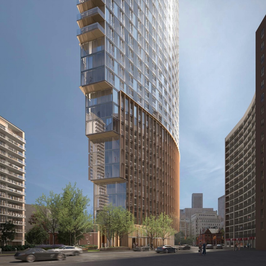 Exterior rendering of 717 Church Street Condos curved detailing