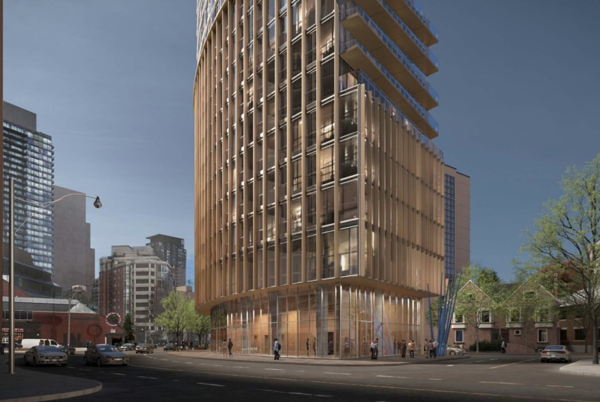 Rendering of 717 Church Street Condos podium and streetview