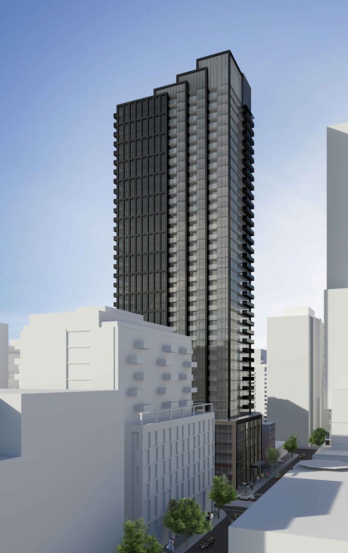 Rendering of 234 King Street East Condos exterior full view