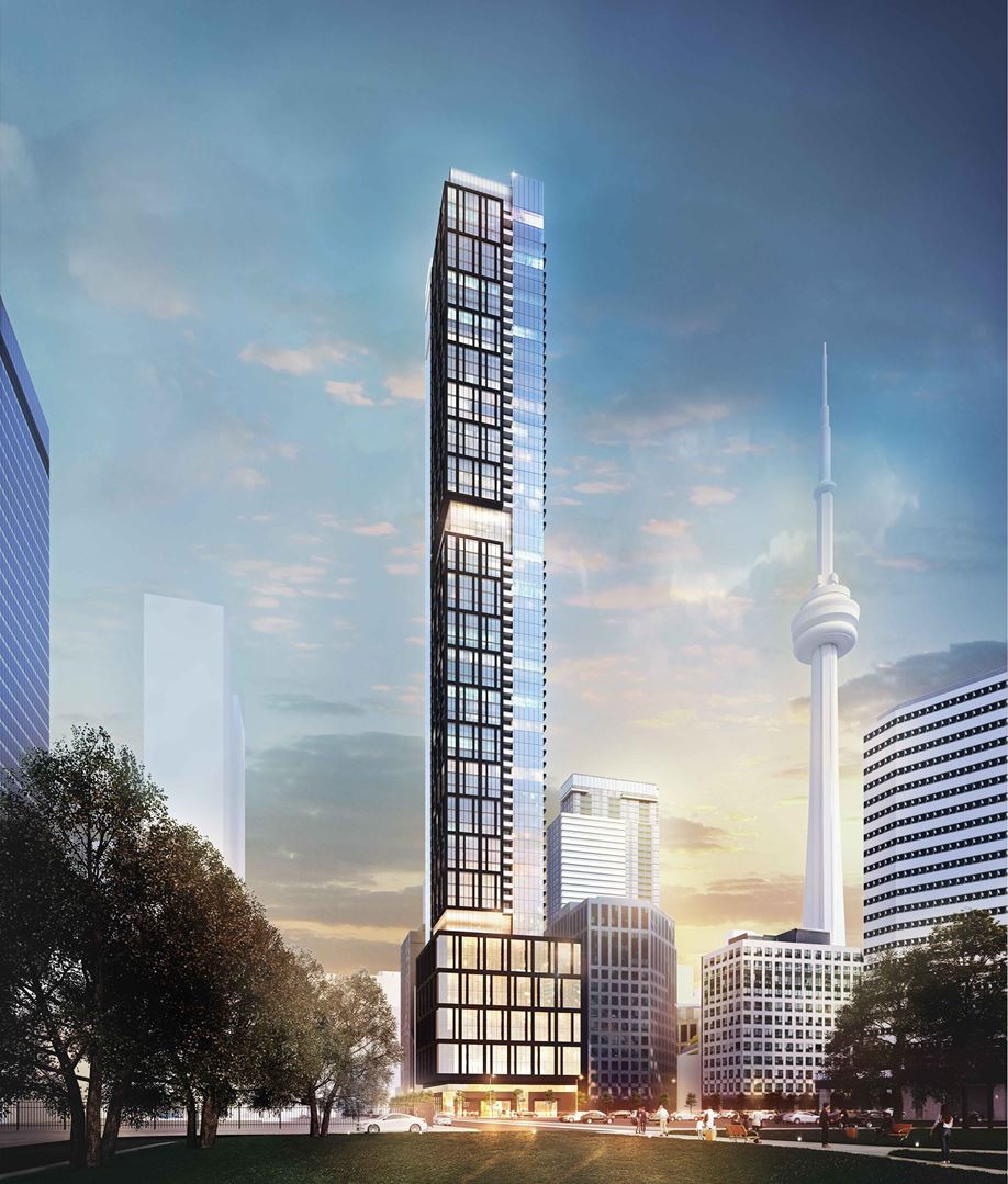Exterior rendering of 277 Wellington Street West Condos in Toronto