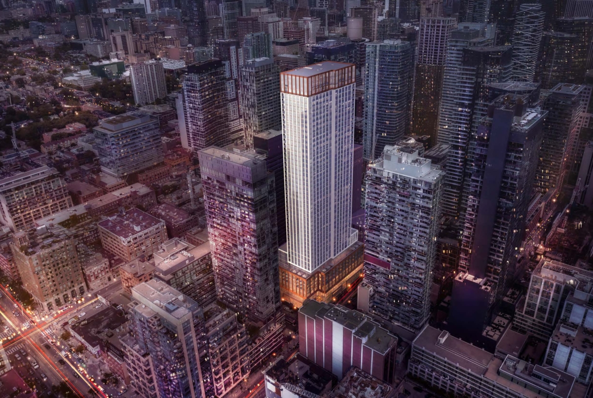 Aerial of 400 King West Condos in Toronto