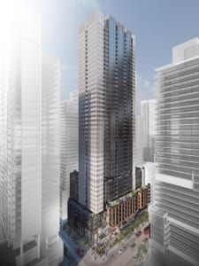 Rendering of 400 King West Condos exterior full view