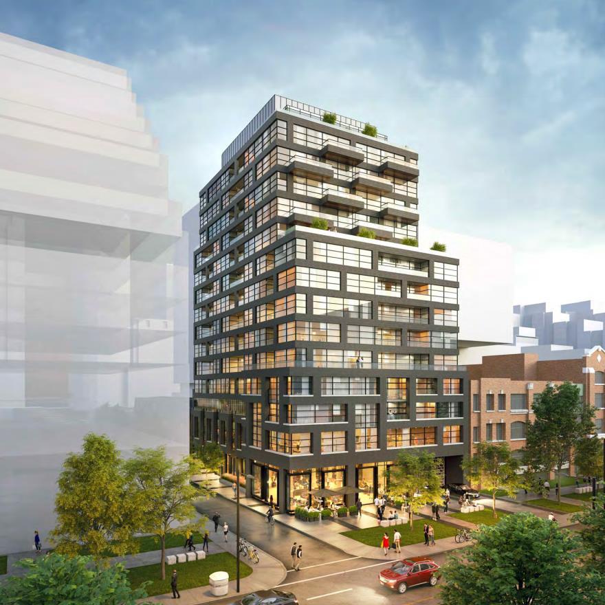 Rendering of 485 Wellington Street West Condos exterior full view during the day