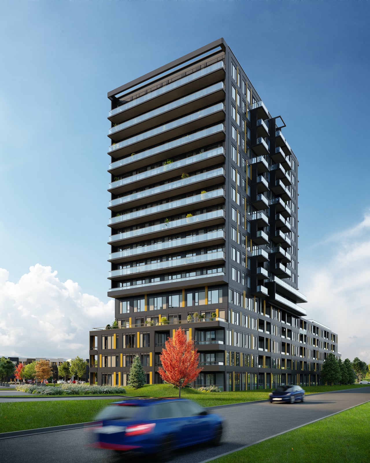 Rendering of Realm Condos exterior full view