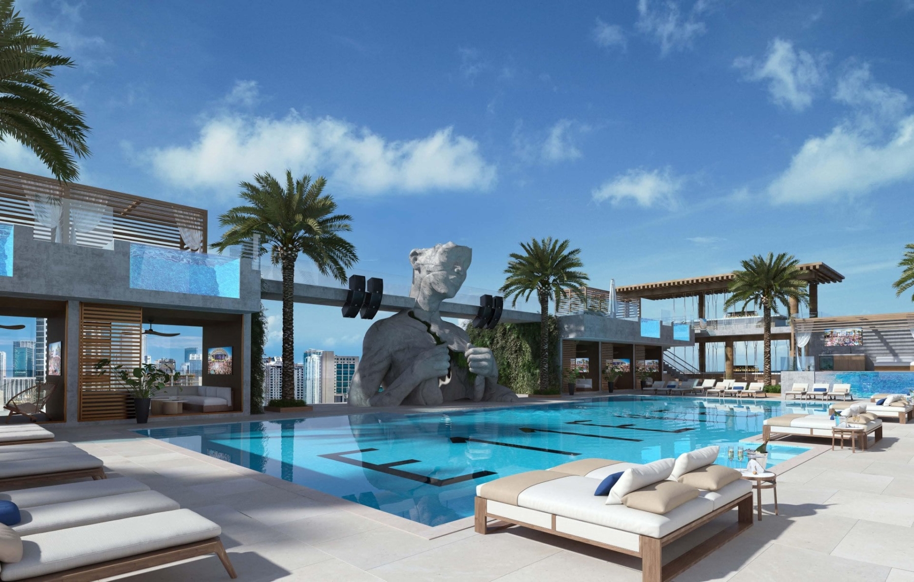 Rendering of E11even Hotel and Residences swimming pool