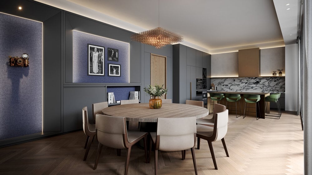 Rendering of Oscar Residences party room