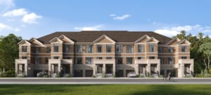 Rendering of Ivylea towns exterior elevation A front loaded