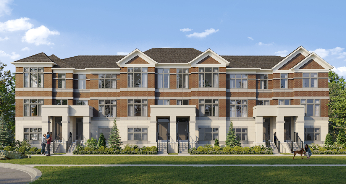 Rendering of Ivylea towns exterior elevation A Rear Lane